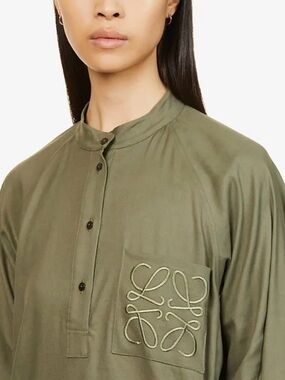 Loewe Anagram Mandarin-Collar Linen-Blend Tunic